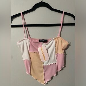 NWT Hazel Boutique color block cropped tank